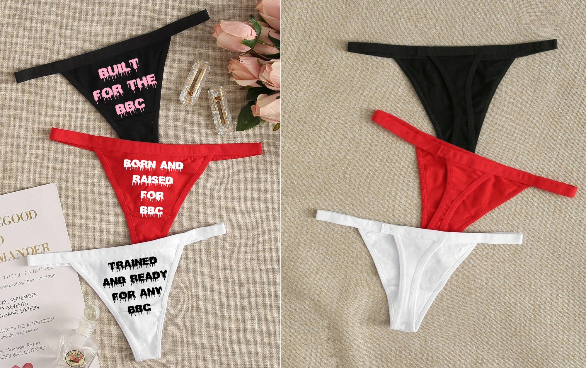 New Womens 3 Piece Set Assorted Color Naughty Graphic picture