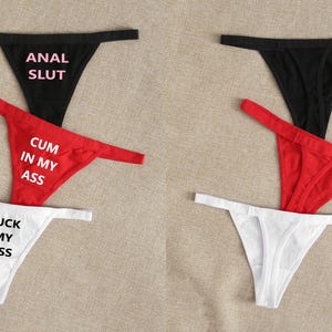New Women&#39;s 3 Piece Set Assorted Colors Naughty Graphic Thong Panties 4 Sizes