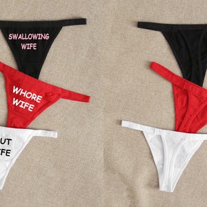 New Women&#39;s 3 Piece Set Assorted Colors Naughty Graphic Thong Panties 4 Sizes