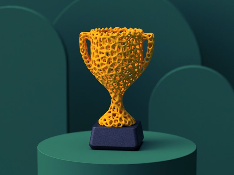 Trophy Cup STL 3D Printable File Voronoi Aspect Design Etsy New Zealand