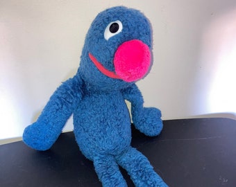 Vintage 80s Applause Knickerbocker PBS Kids Sesame Street 22" Grover Plush Doll Toy Pre-Owned *READ DESCRIPTION*