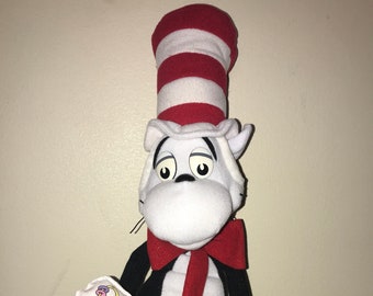 Vintage 1997 Mattel Arcotoys The Wubbulous World Of Dr. Seuss 16" Cat In The Hat Plush Doll Toy W/ Gink Jim Henson