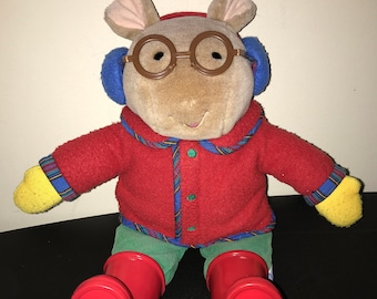 Vintage 90s Eden 16" Winter Arthur Childrens Plush Doll Toy With Earmuffs Jacket And Boots Christmas Marc Brown