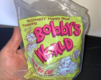 Vintage 1994 Bobby's World « Wagon/Race Car » jouet Happy Meal NIP scellé FOX Kids