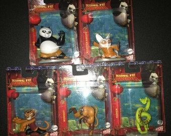 Mattel Micro Collection Dreamworks Kung Fu Panda Figures Complete Set Of 5 New Sealed Miniatures Party Favors