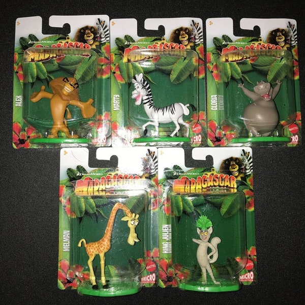 Mattel Micro Collection Dreamworks Madagascar Figures Complete Set Of 5 New Sealed Collectibles Party Favors
