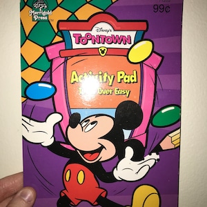 Vintage 90s Disney Toontown Toons Over Easy Coloring And Activity Pad Never Used Mickey Mouse Kids Crafts