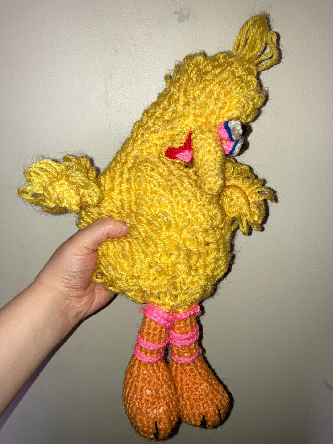 Vintage Handmade Sesame Street 16 Big Bird Crochet Plush Etsy