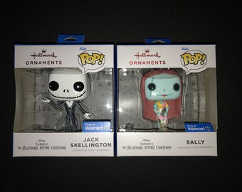 2021 Funko POP! Disney Tim Burton The Nightmare Before Hallmark Christmas Ornament Set Of 2 New Sealed Jack Skellington Sally