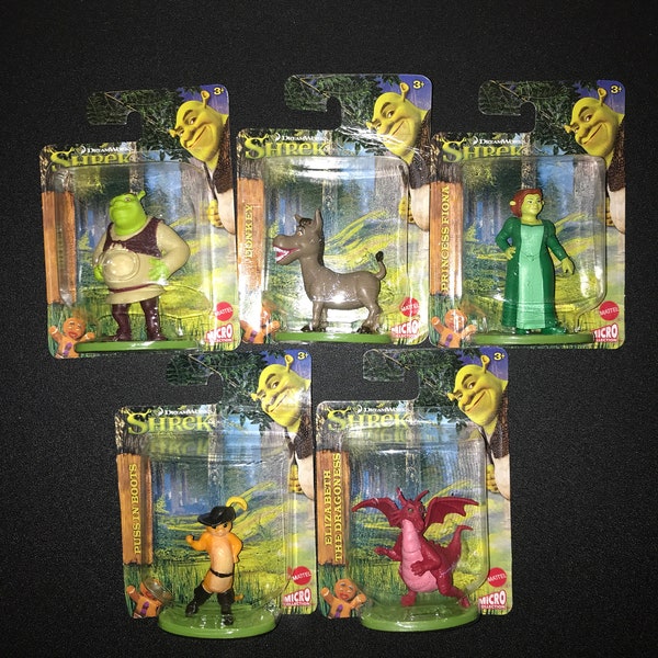 Dreamworks Animation Shrek Mattel Micro Collection Figures Complete Set Of 5 New In Package Party Favors Miniatures