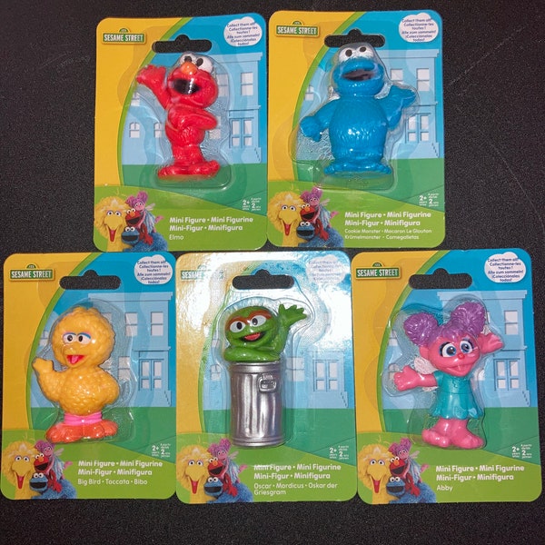 2022 PBS Kids Sesame Street Mini Figures Set Of 5 New Sealed Childrens Toys Party Favors Miniatures Jim Henson Sesame Workshop