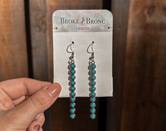 Turquoise Drop Earrings | Western Earrings | Turquoise Jewelry | Turquoise Earrings | Hypoallergenic | Western | Country | Rodeo Jewelry