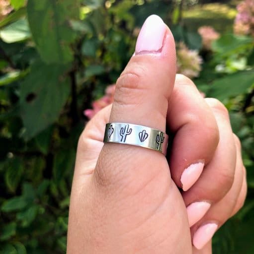 Desert Ring Stamped Ring Metal Ring Stamped Jewelry Stackable