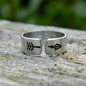 Split Arrow 2 | Stamped Ring | Metal Ring | Stamped Jewelry | Stackable Rings | Handmade Gift | Handmade Jewelry | Western Rings | Boho