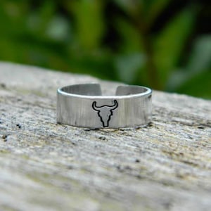 Longhorn Ring | Stamped Ring | Metal Ring | Stamped Jewelry | Stackable Rings | Handmade Gift | Handmade Jewelry | Western Rings | Rodeo