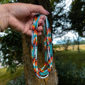 Western Beaded Necklaces (4 Colours) | Beaded Necklaces | Seed Bead Necklace | Western Pattern | Boho Jewelry | Western Jewelry