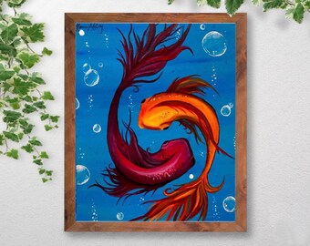 Vissen Yin Yang schilderij afdrukken