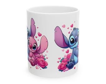 Tazza in ceramica Stitch e Angel / 11 oz e 15 oz