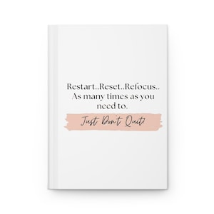 Restart Reset Refocus Hardcover Journal | Matte Cover