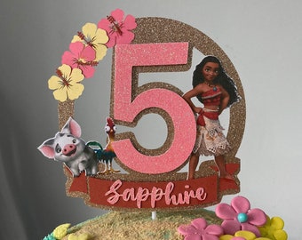Moana Cake Topper (pink/blue) | Personalised