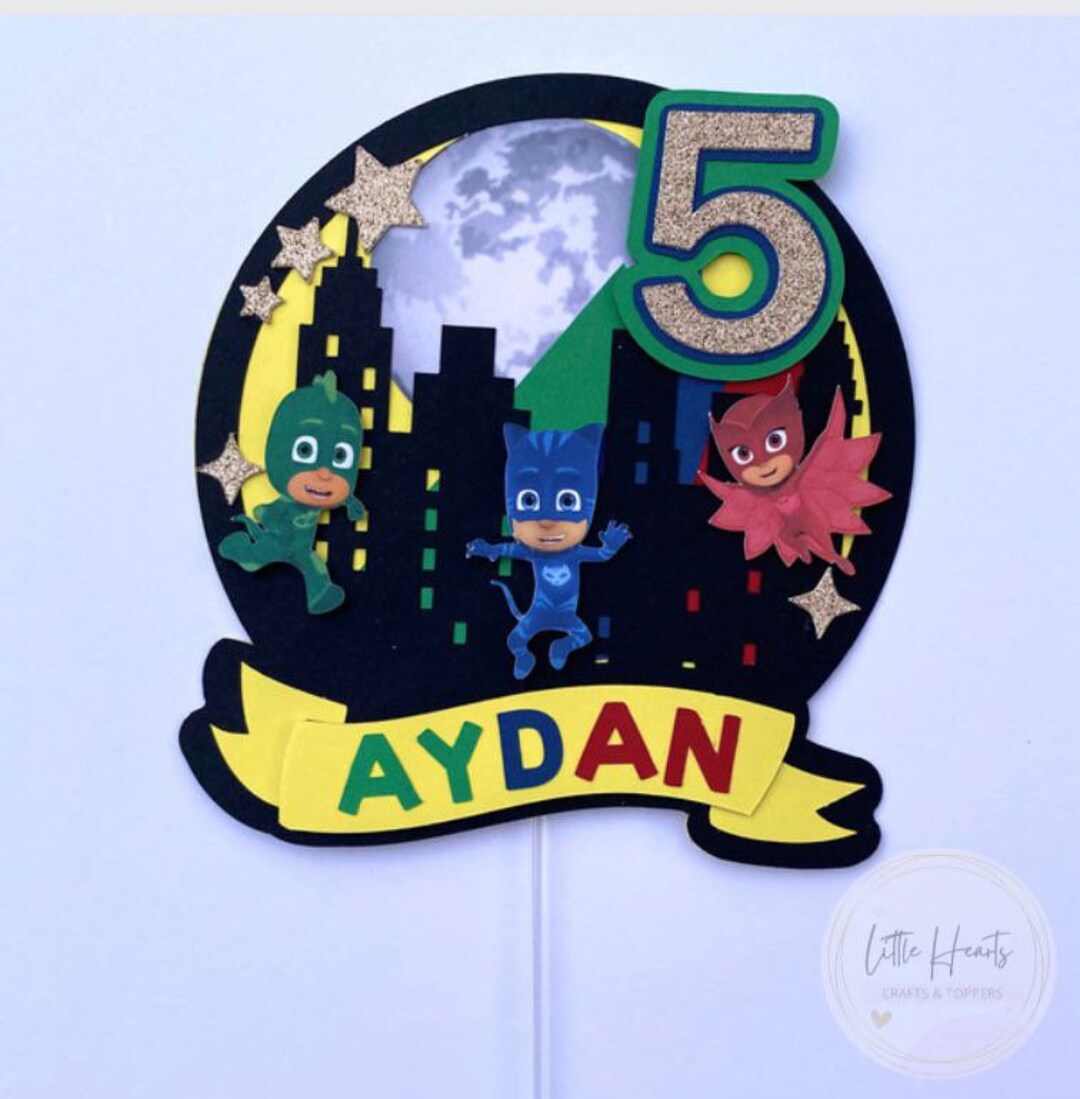 PJ Masks Cake Topper L Personalised Etsy