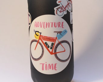 Round bicycle sticker / Adventure sticker / 10 cm diameter / Bikepacking