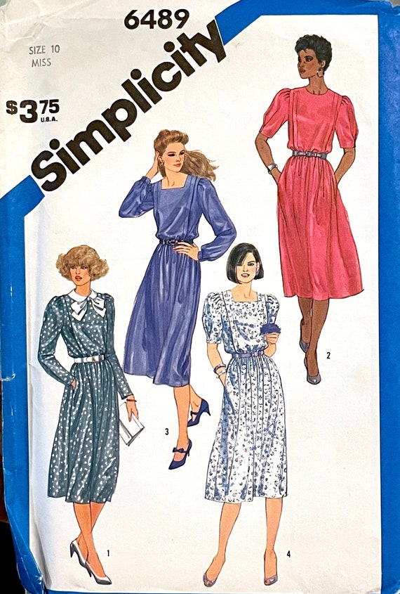 Simplicity 6489 UNCUT Pattern for Misses Dresses Size 10 Etsy