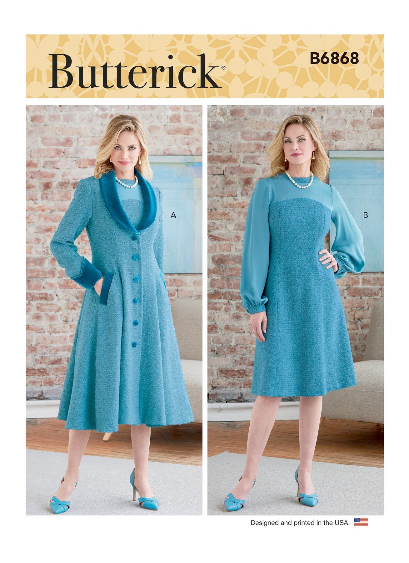 Butterick 6868 UNCUT Pattern for Misses' Coat & Dress - Etsy