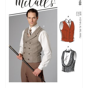 McCall's UNCUT Pattern 8133 Men's Costume Vests sizes S-XXXL