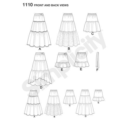 Simplicity 1110 UNCUT Pattern for Misses Skirts Sizes XXS-XXL - Etsy