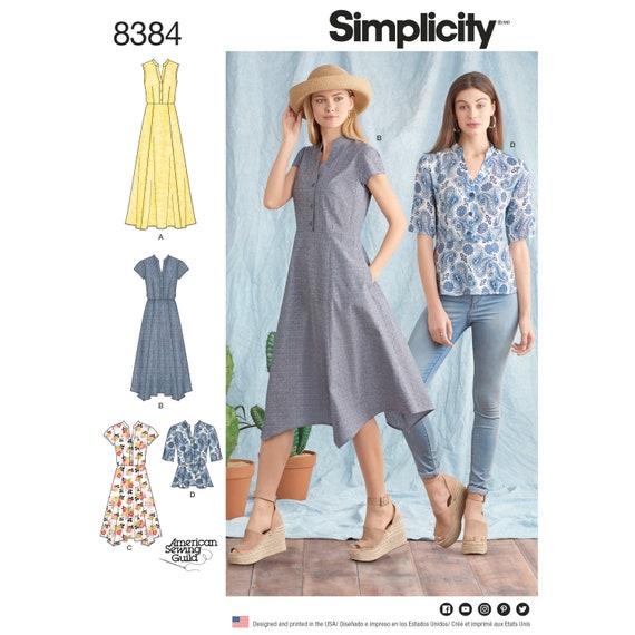 Misses Dress and Top Simplicity UNCUT 8384 Sizes 6-14 or 16-24 - Etsy