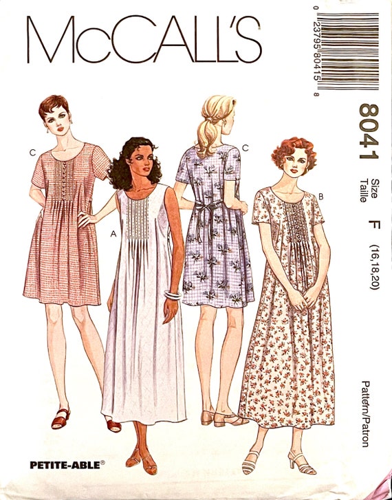 Mccall's 8041 UNCUT Pattern for Misses Dresses Sizes 12-16 - Etsy