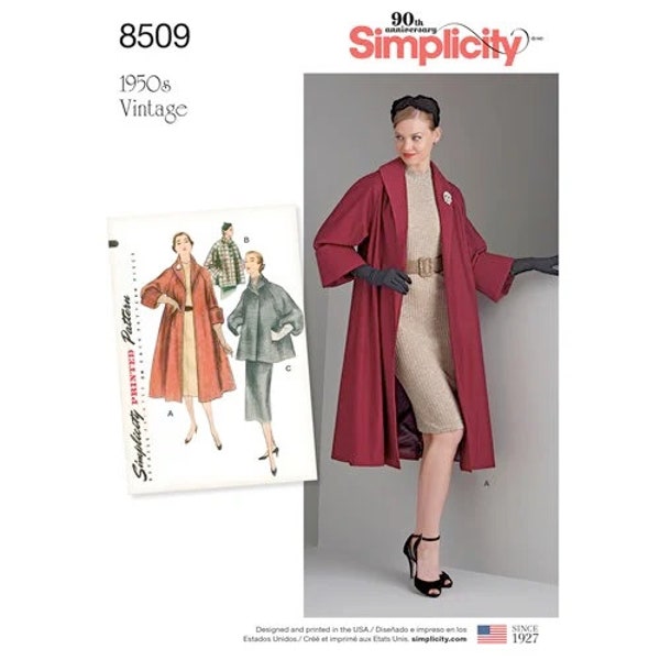 Simplicity 8509 UNCUT Pattern Women's 6-14 or 14-22 Vintage Coats
