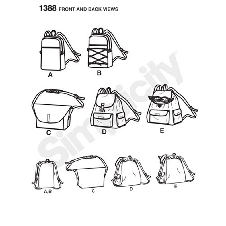 Simplicity 1388 UNCUT Pattern for Backpacks and Totes Etsy