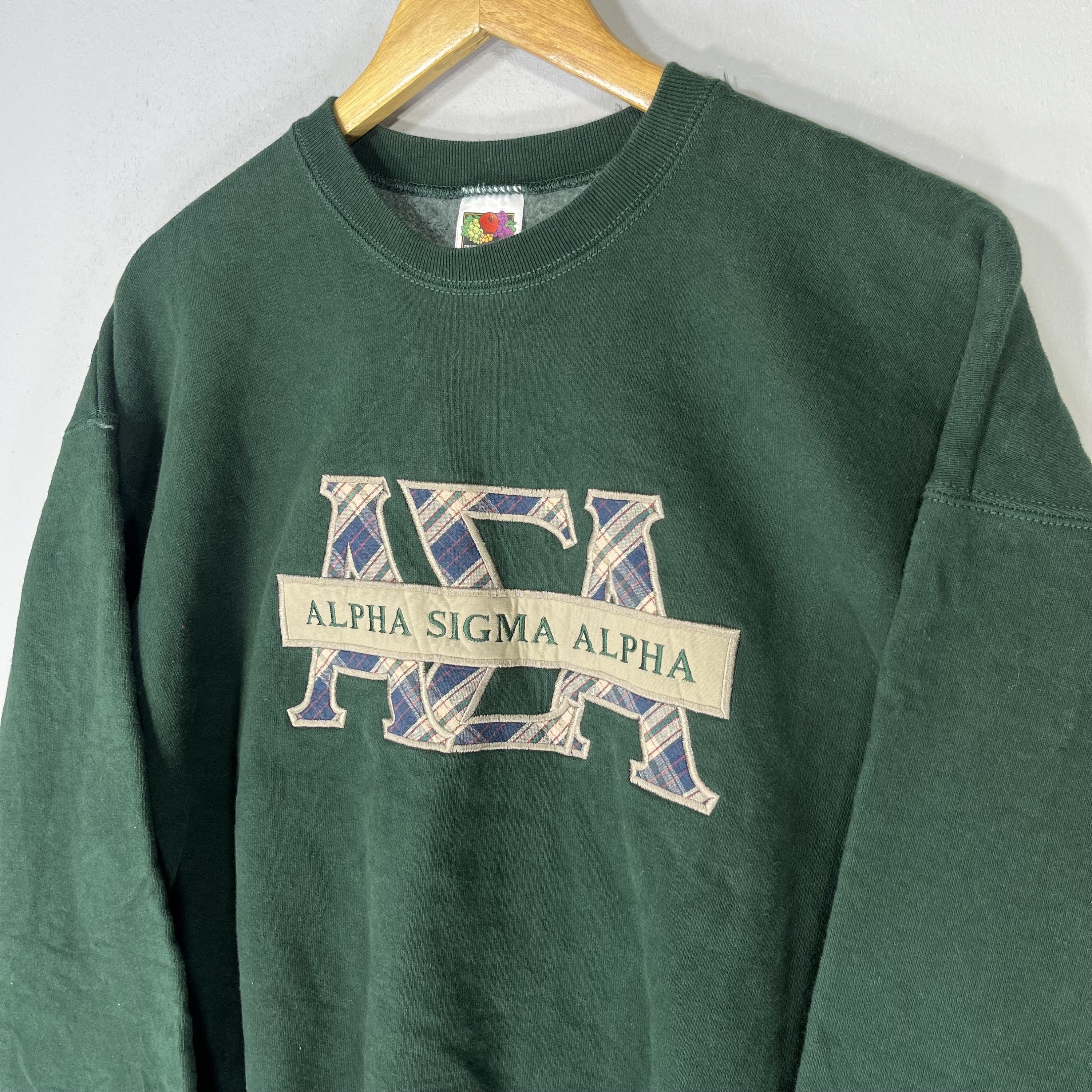 Vintage Fruit of the Loom Tag Alpha Sigma Alpha Spellout Biglogo