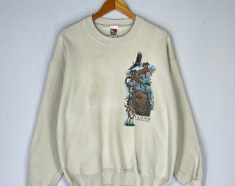 Vintage Fruit of The Loom Tag Glacier National Park Small Logo Printed Sweatshirt Crewneck Pullover Baggie Sweater  Colour Brown Size XL