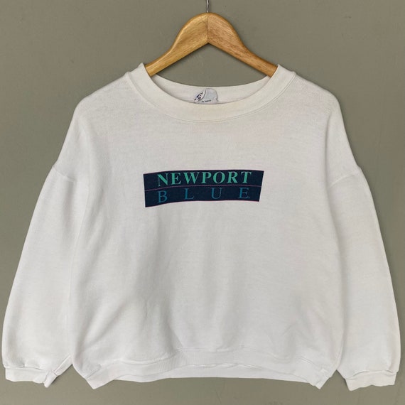 Vintage Newport Blue Big Logo Back Print Sweatshirt C… - Gem