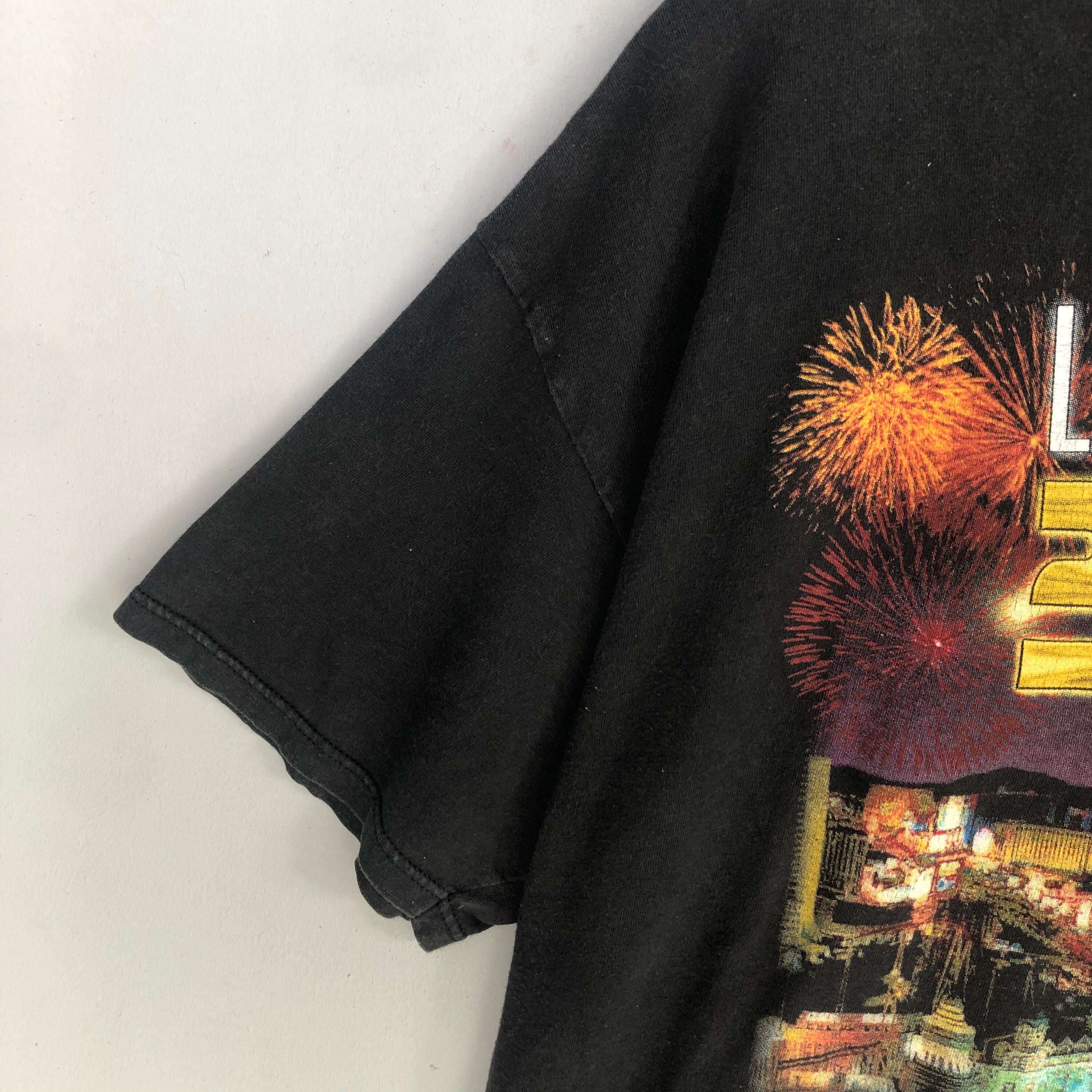 Vintage 00s Tultex Tag Las Vegas 2000 Big Print Logo T-shirt 