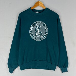 Vintage Jerzees Tag The SPCA of Luzerne County Big Logo Printed Sweatshirt Crewneck Pullover Sweater Baggie Colour Green Size Large