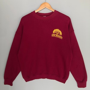 Vintage anni '00 Fruit Of The Loom Tag CRBC/Memorial Classic 2001 Gone Running Backprint Logo Felpa Girocollo Colore Marrone Taglia XL