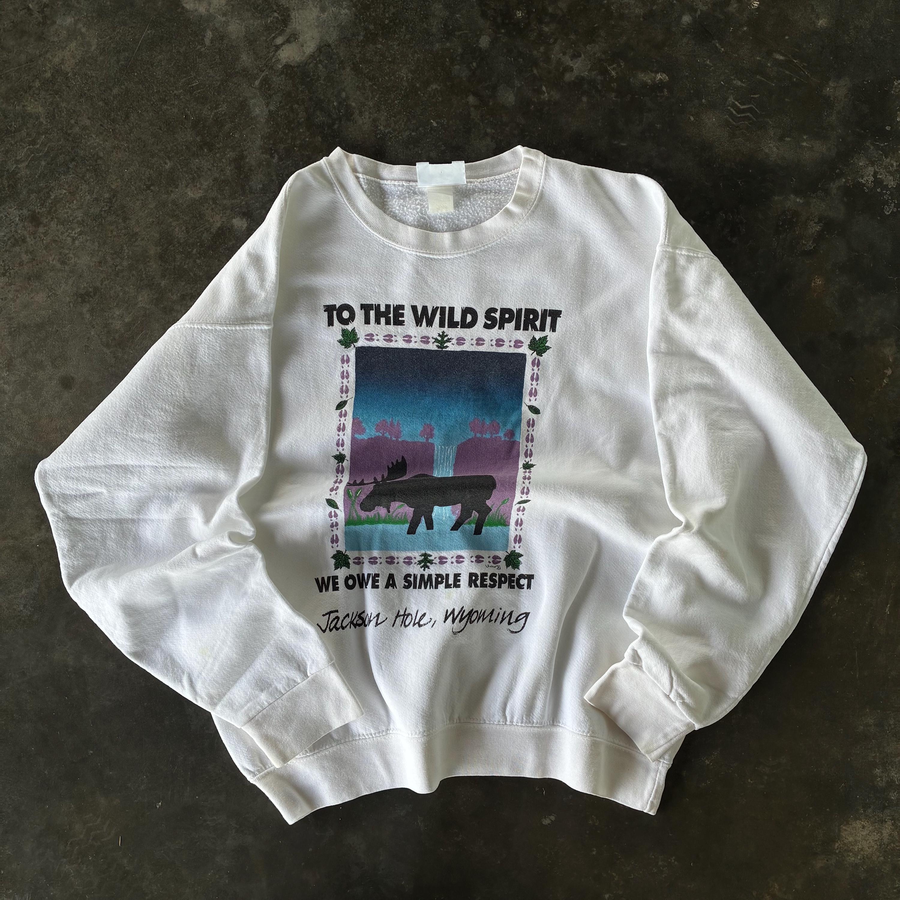 Vintage 90s Lee Tag Jackson Hole Wyoming Big Logo Printed Crewneck