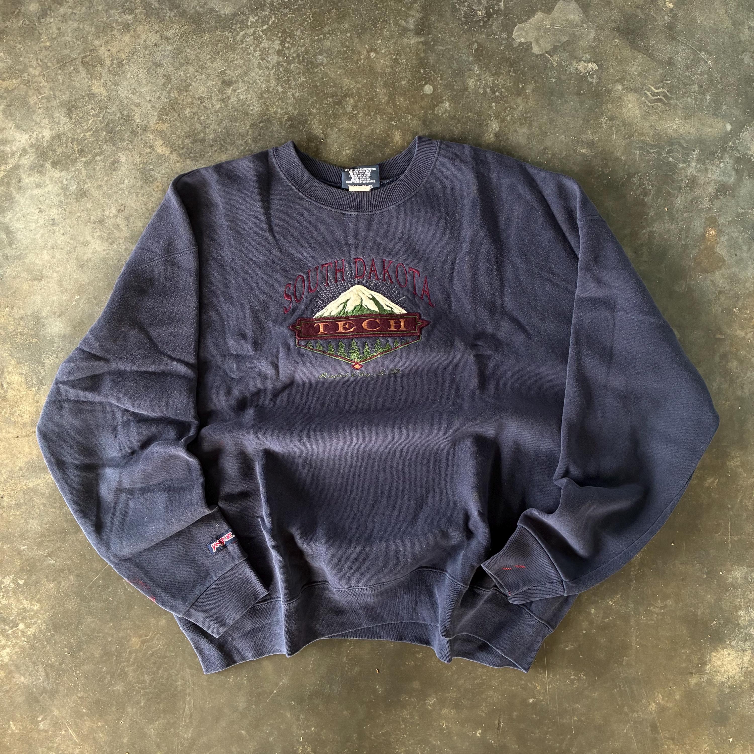 ニット+セーター 90s JANSPORT USA  IMPORT KNIT Vintage America University Shirt Mens Large Jansport Gray Crewneck