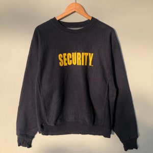 Vintage 00s Steve And Berry&#39;s Tag Security Embroidery Logo Sweatshirt Crewneck Colour Blueblack Size Small