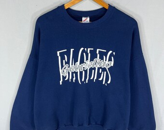Vintage 90s Jerzees Tag Eagles Gabriellino Spellout Biglogo Printed Sweatshirt Crewneck Pullover Sweater Colour NavyBlue Size 2X-Large