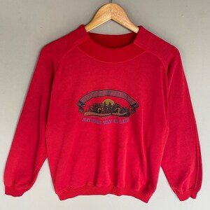 Vintage Northwest Tag The Great Outdoor Big Printed Logo Felpa Girocollo Pullover Jumper Maglione Outdoor Colore Rosso Taglia NA