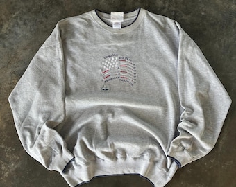 Vintage Y2K Tag Golf American Tradition Spellout Big Logo Embroidered Sweatshirt Crewneck Pullover Sweater Golf Apparel Colour Gray Size L
