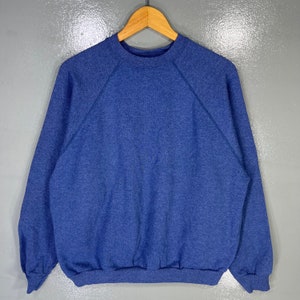Felpa vintage anni '90 con etichetta Tultex tinta unita Felpa girocollo pullover maglione Tultex tinta unita streetwear americano vintage colore blu taglia grande