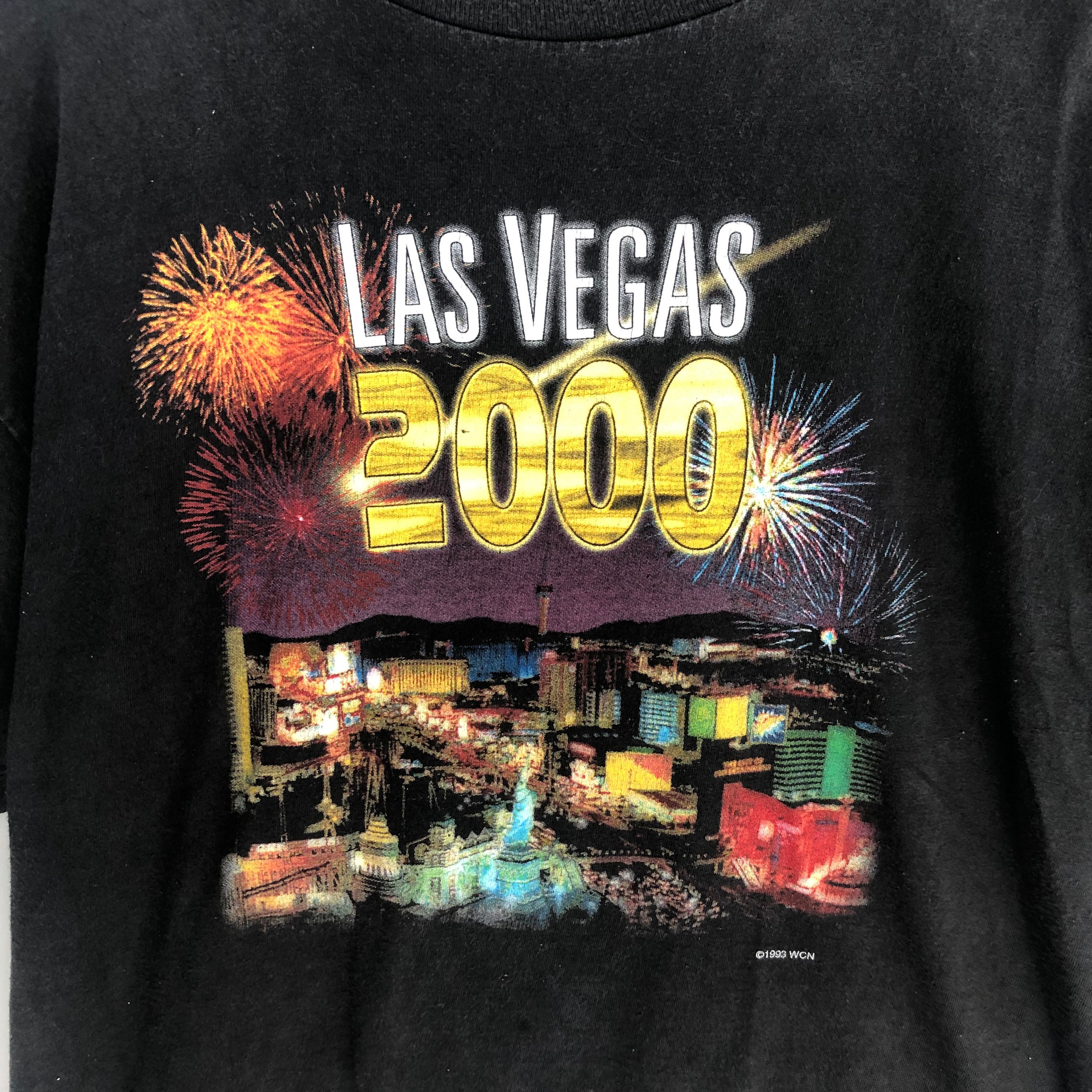 Vintage 00s Tultex Tag Las Vegas 2000 Big Print Logo T-shirt 