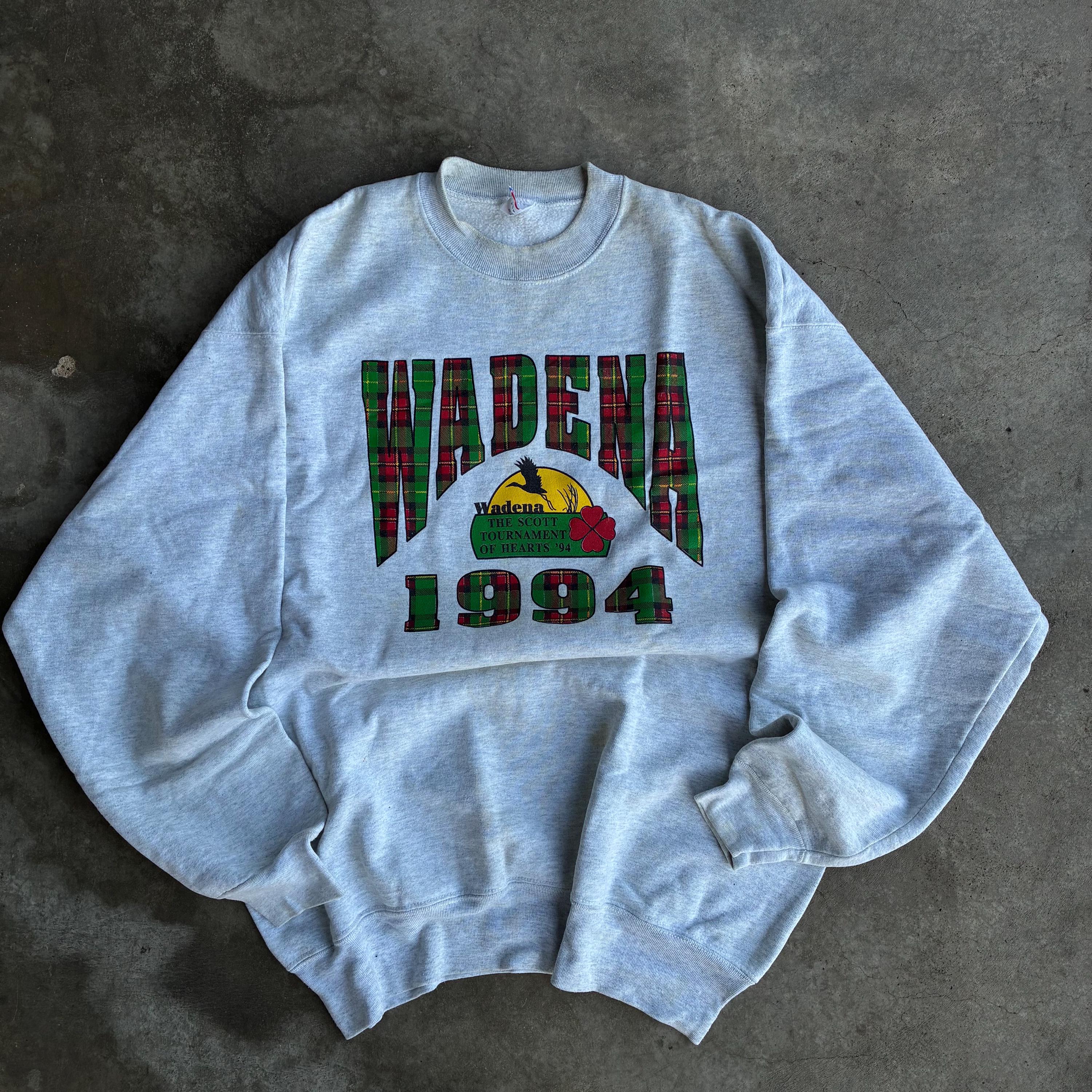 Vintage 90s Fruit of the Loom Tag Wadena 1994 Spellout Big Logo