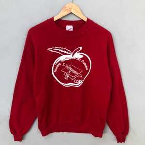 Vintage 90s Selecting Teaching As My Profession Printed Colour Red Sweatshirt Crewneck Size Medium